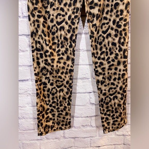 Reformation Leopard Print High-Rise Straight Jeans Size 25 - Picture 4 of 13